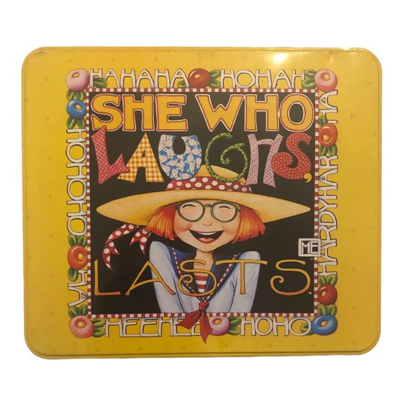 Mary Engelbreit Other - Mary Engelbreit She Who Laughs Metal Tin